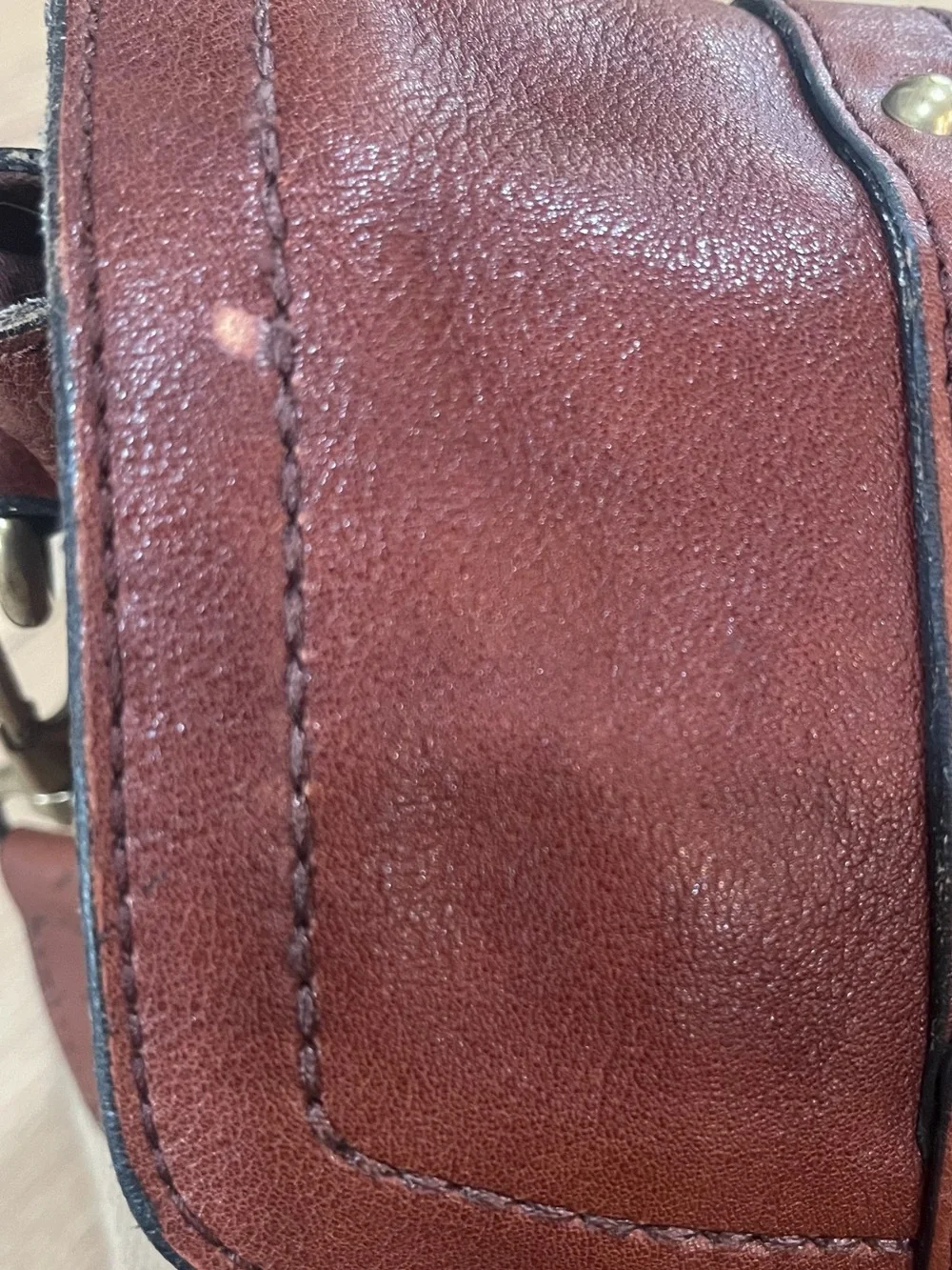 Tarnish Genuine Leather Brown Satchel Shoulder Bag 14x6x10